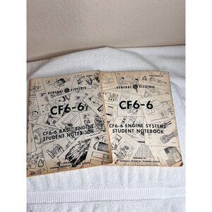 1970s General Electric CF6-6 Basic Engine Systems Student Notebooks Manuals